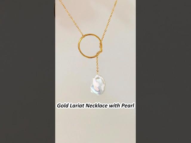 Custom Waterproof Gold Necklace with Baroque Pearl- Now in shop!