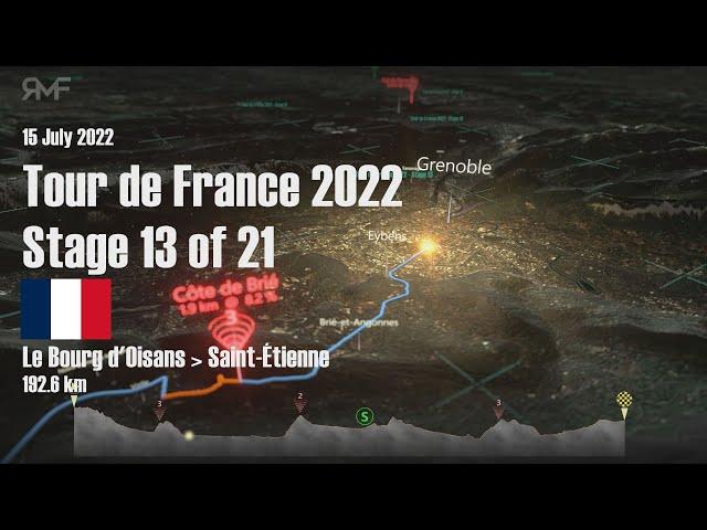 Tour de France 2022 - Stage 13 (Bourg d’Oisans - St. Étienne) - Route, profile, animation