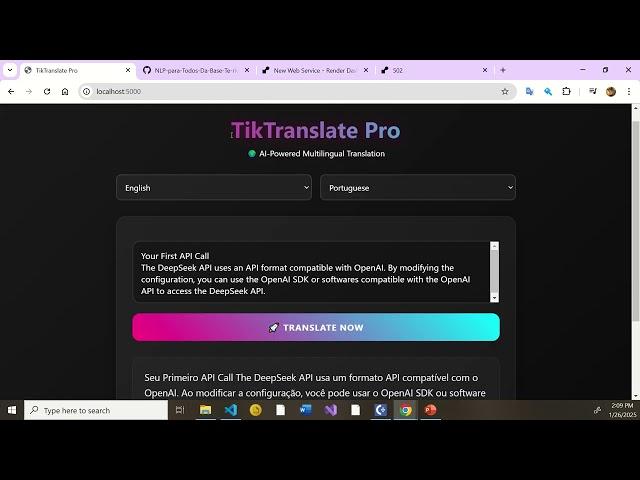 How to hosting Web Service Solution TikTranslatePro on Render as Python