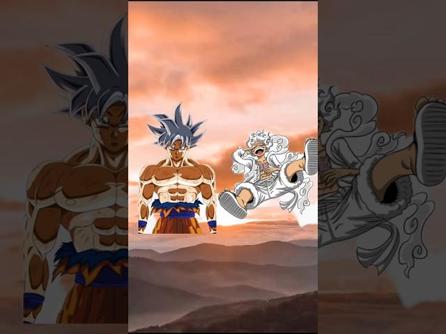 MUI Goku vs Gear 5 Luffy favor less compression video#anime #dragonball #onepiece #shorts