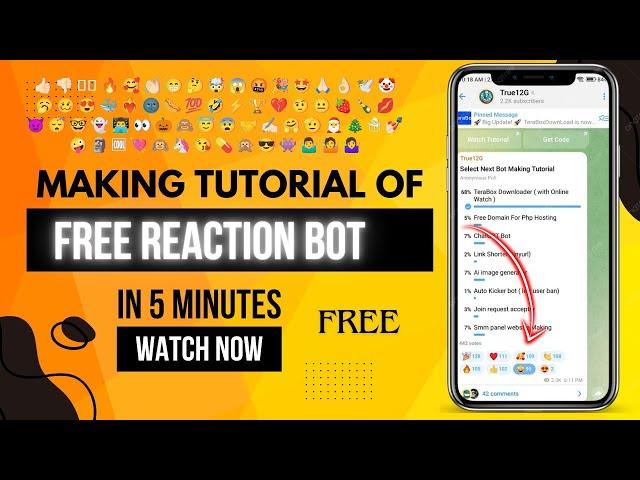 Telegram Rection || How To Get Telegram Free Reaction || Bot Making Tutorial || True12G