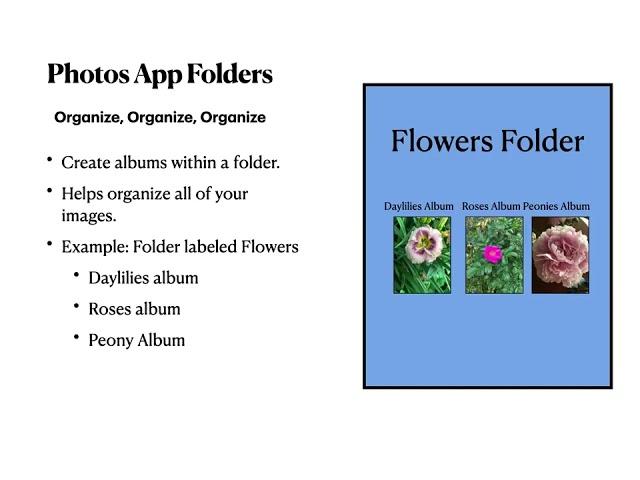 Photos app: Albums and Folders