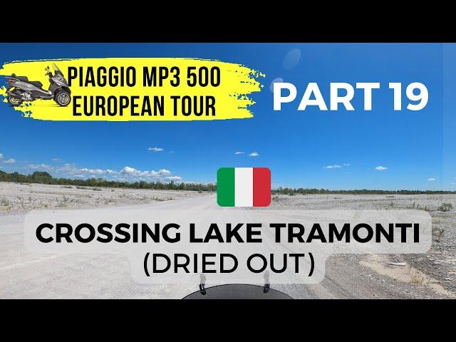 Crossing a dry lake in Italy - Piaggio MP3 500 + BMW GSA European Tour - Part 18