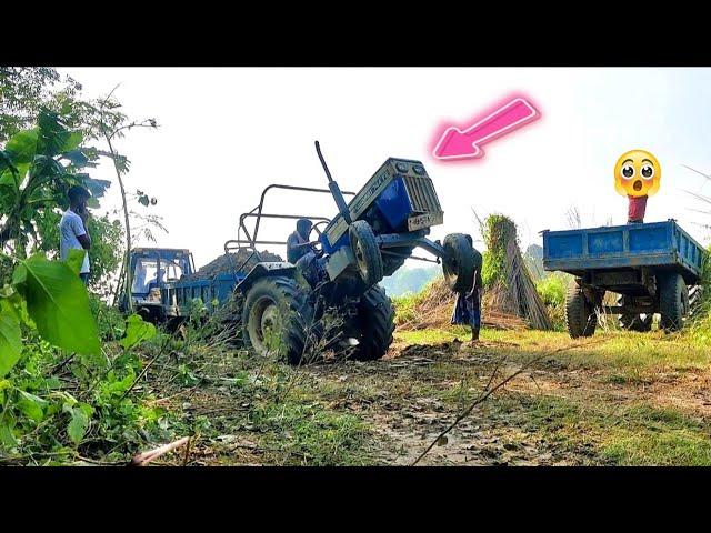 Swaraj 744 FE 4wd Tractor over Load Trolley  | Sonalika 47 Di RX over Load Trolley |JCB 3dx loding