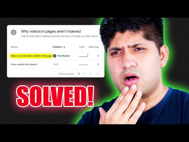 Video Is Not The Main Content Of The Page | Video Indexing Report in Google Search Console