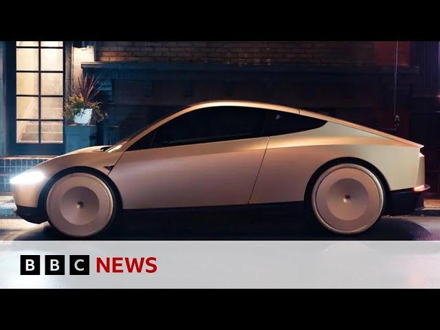 Elon Musk unveils Cybercab at Tesla robotaxi event | BBC News