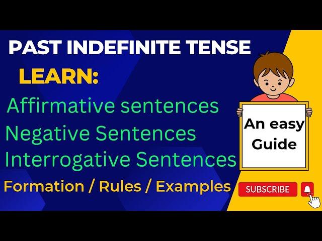 Affirmative Past Indefinite Tense | Negative and Interrogative Past Indefinite |  All Explained.