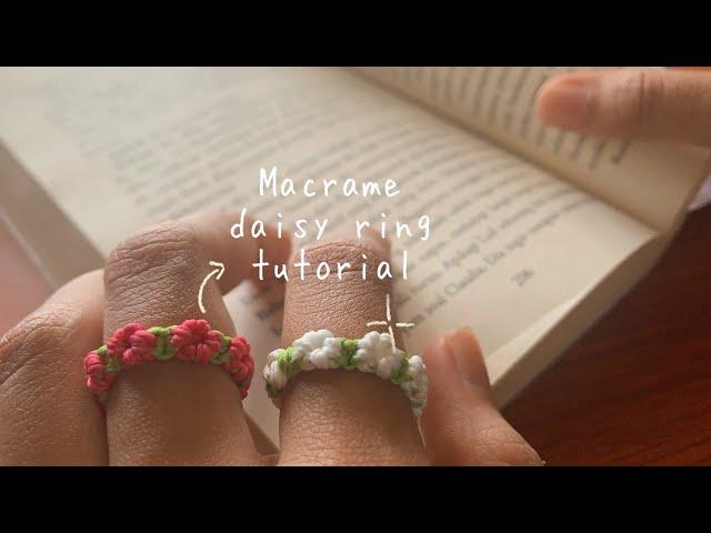 How to make macrame daisy ring | yarnivora