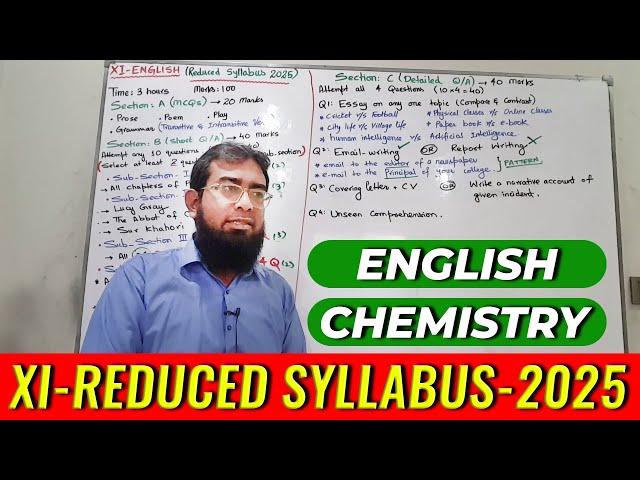 XI Reduced Syllabus Explained (English & Chemistry)