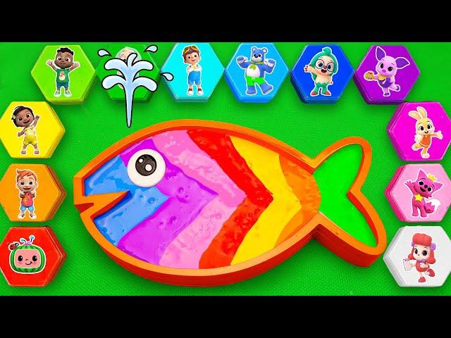 Making Rainbow Fish Bathtub By Mixing SLIME in Dirty Jelly CLAY Coloring! Satisfying ASMR Videos