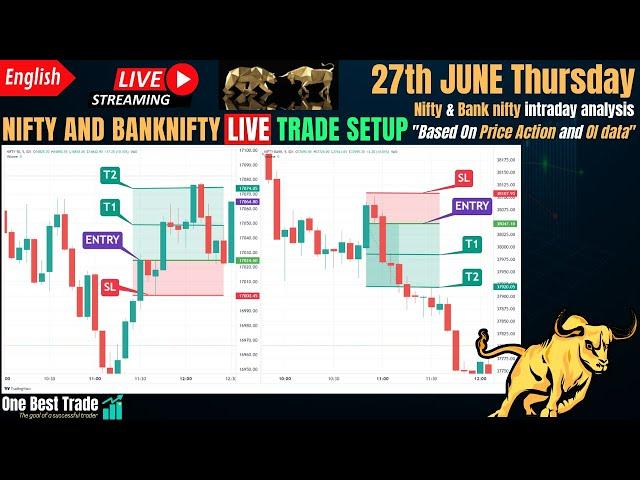 Live Nifty intraday trading | Bank nifty live trading | Live options trading | 27th June 2024 dhan