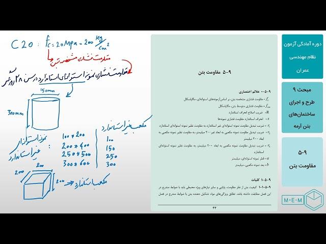 مبحث نهم (طرح و اجرای ساختمانهای بتن آرمه) - 9-5- مقاومت بتن