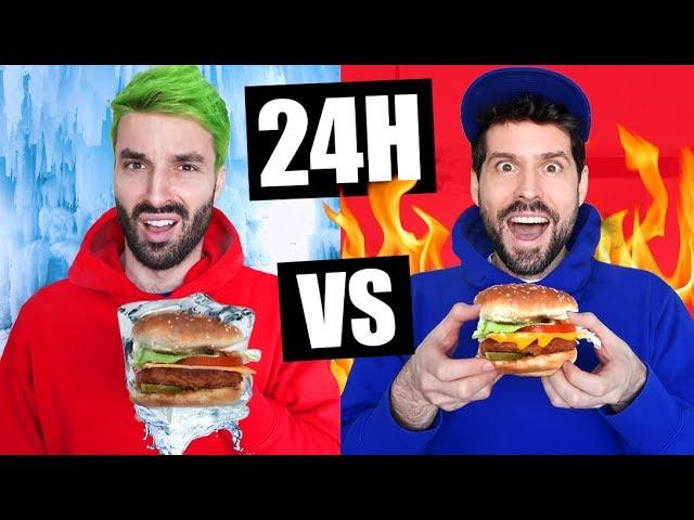 ON MANGE CHAUD VS FROID PENDANT 24H CHALLENGE - HUBY