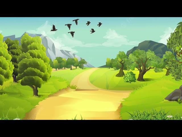 free animated cartoon village background  green screen video copyright free to use