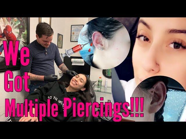 Vlog:We got Piercings!!! Forward Helix, industrial bar, nose)