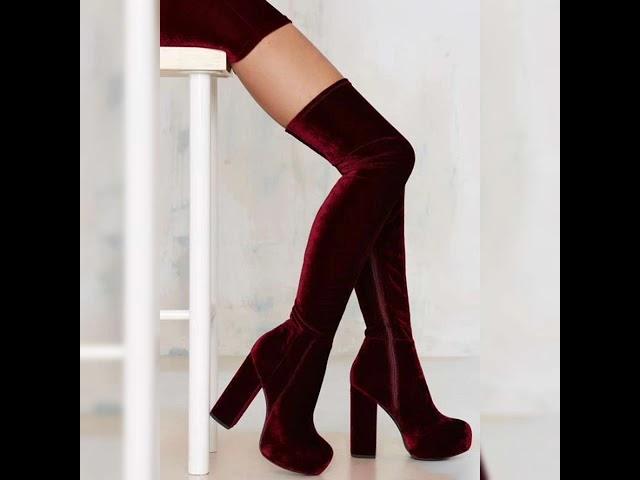 Trendy Knee length High Heels Boots for girls ll Fashion95k Footwear Collection ll