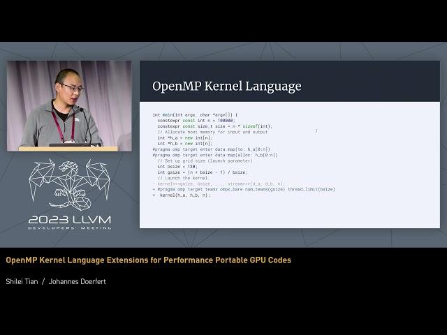 2023 LLVM Dev Mtg - OpenMP Kernel Language Extensions for Performance Portable GPU Codes