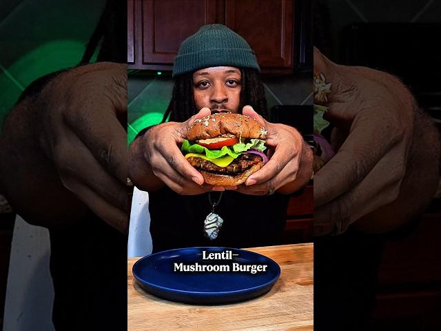 LENTIL MUSHROOM BURGER #veganrecipes #burger #veganfood #easyrecipes #lentilrecipe #plantbased