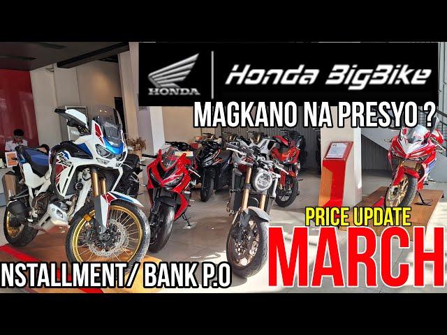 2024 HONDA BIG BIKES UPDATED PRICELIST - CASH PAYMENT & INSTALLMENT