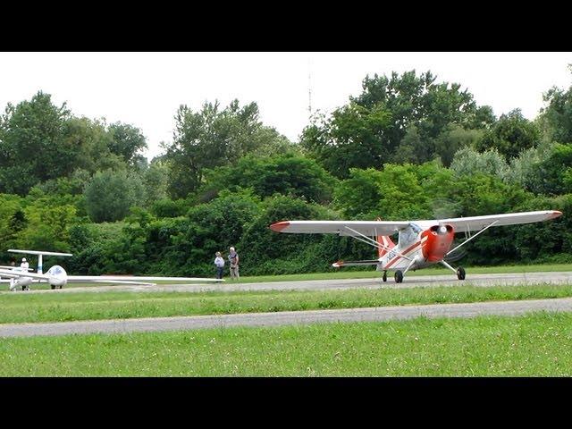 Glider Take-off  Stinson L-5 tow plane