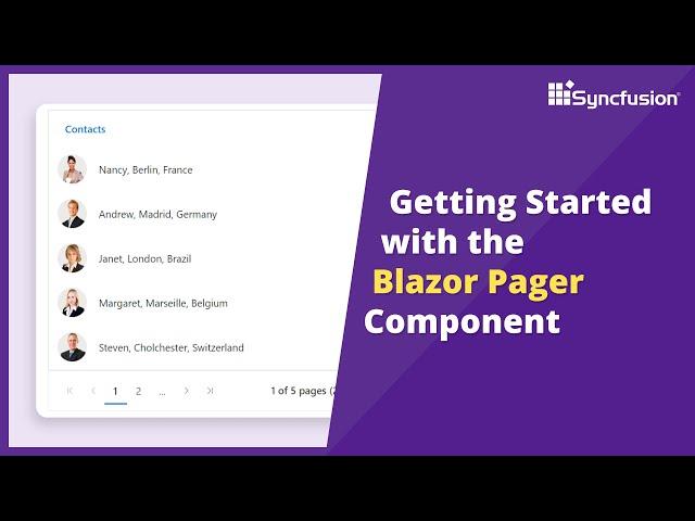 Getting Started with the Blazor Pager Component