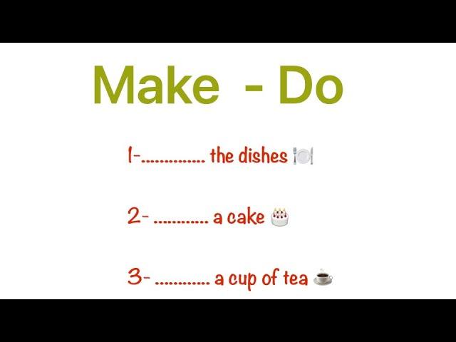 Make vs Do | English Grammar Test