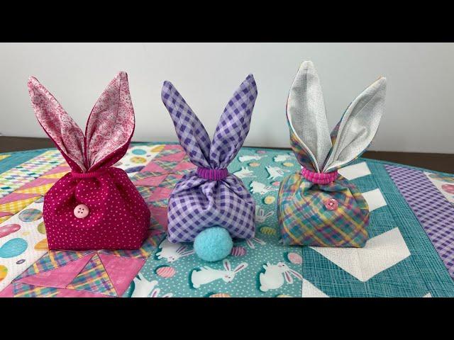 Adorable EASTER BUNNY TREAT BAG Tutorial!  Easy, fast, & Fun!  3 1/2" wide, 2 1/2" deep and 7" tall.