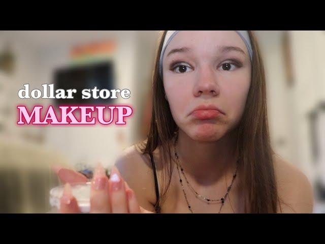 full face of dollar store makeup