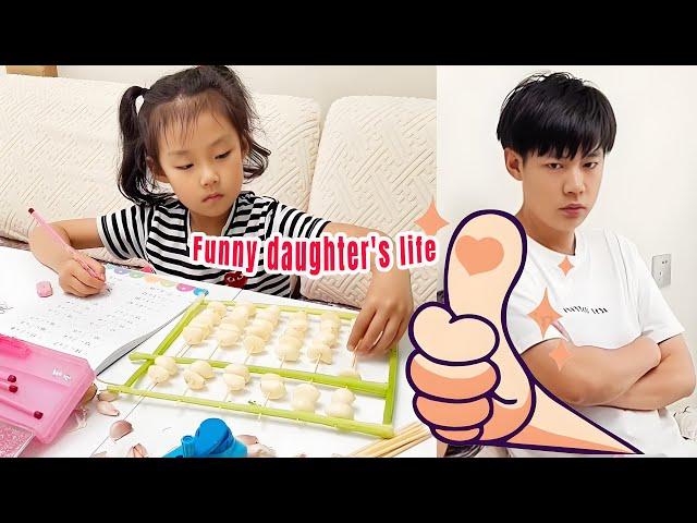 My Daughter Made Abacus With Garlic And Celery#funny videos#comedy