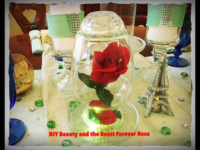 DIY Dollar Tree Beauty & the Beast Forever Rose with Light for less than $5