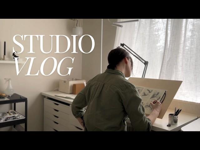 Releasing a watercolor painting collection (studio vlog)