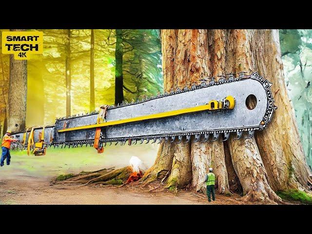 TOP 10 Extreme Dangerous Fastest Big Chainsaw Cutting Tree Machines #1 - Heavy Machinery