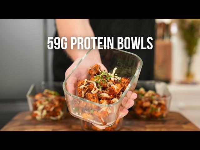 HIGH PROTEIN Loaded BBQ Chicken Potato Bowls | FAST & EASY Meal Prep