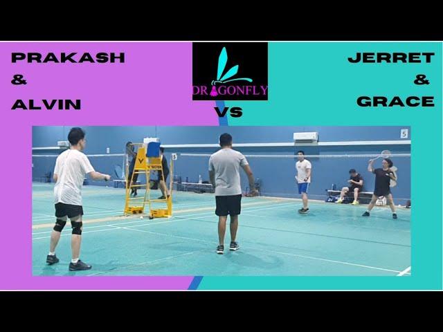 Dragonfly Badminton Zone - Alvin & Prakash VS Jerret & Grace