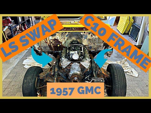 The C10 frame swapped 1957 GMC gets and LS swap / Fitting an LS into 1955-1957 Chevy and GMC trucks