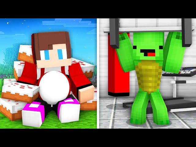 Fat JJ and STRONG Mikey Survival Battle in Minecraft ! - Maizen