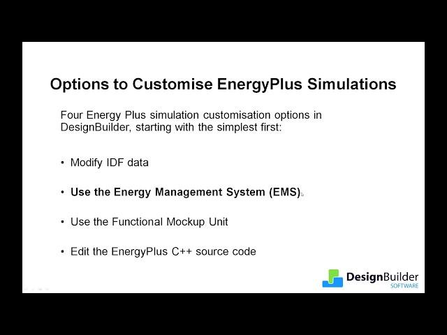 Advanced EnergyPlus Modelling with DesignBuilder EMS