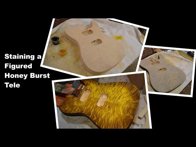 Honey Burst on a Tele, Figured Port Orford Wood Luthier Project Work - BigDGuitars