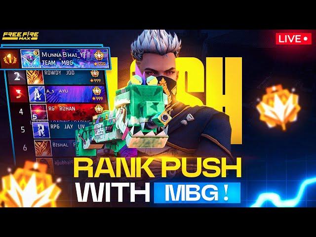 Free Fire Grandmaster Live Rank Push Telugu  - Munna Bhai is Live  - Telugu Gaming Live #MBG