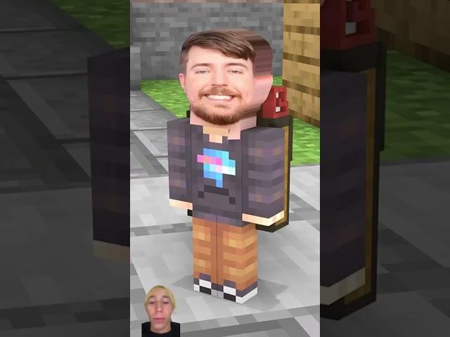 Help MrBeast get good grades at school in Minecraft #minecraft #funny #memes #minecraftmemes