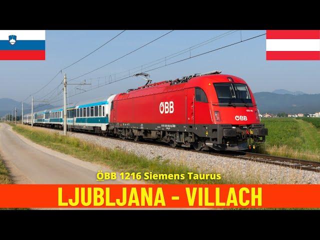 Cab Ride Ljubljana - Villach (Karawankenbahn line, Slovenia, Austria) train driver's view 4K