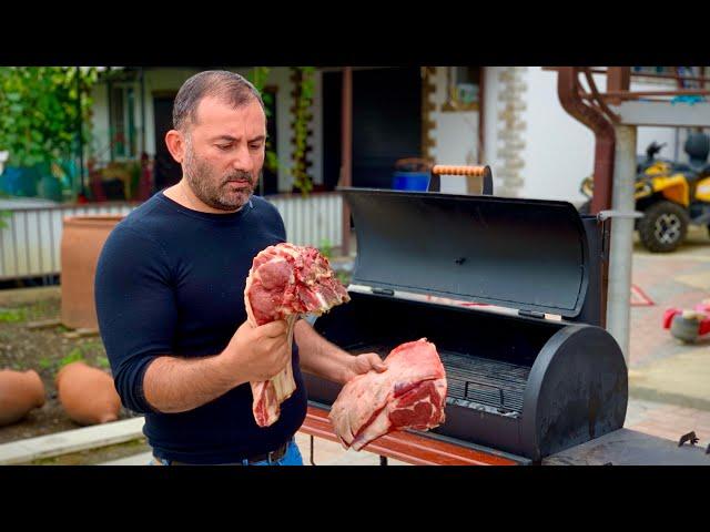 PRIME RIBS with VEGGIES in a SMOKER