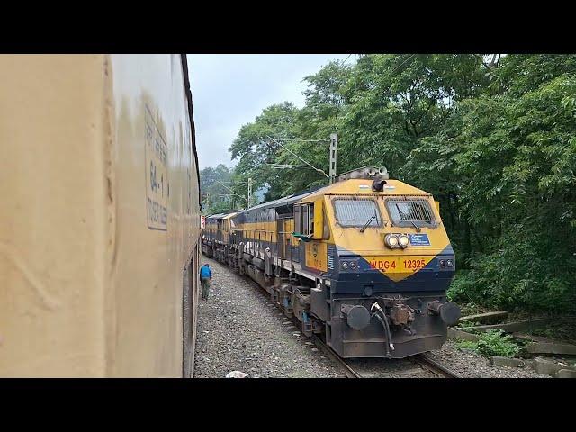 Train With 5 Engines!! UBL EMDs Charge Uphill With BCNA Wagons In Breganza Ghats