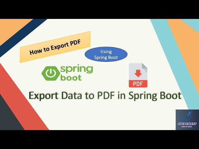 SpringBootPdfExport | Export Data Into PDF In A Spring Boot MVC Application | MySQL DB | Thymeleaf