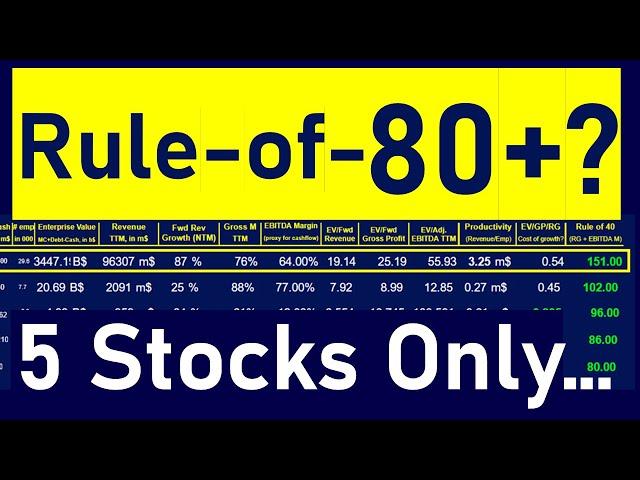 Rule-of-80 Stocks? Could Only Find 5, Out of 150+ Hyper Growth Stocks (Spreadsheet time!)