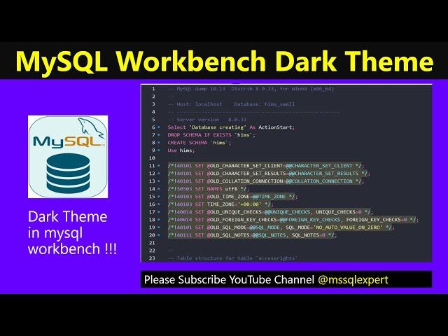 how to change mysql to dark mode | how to change mysql theme | mysql workbench theme dark