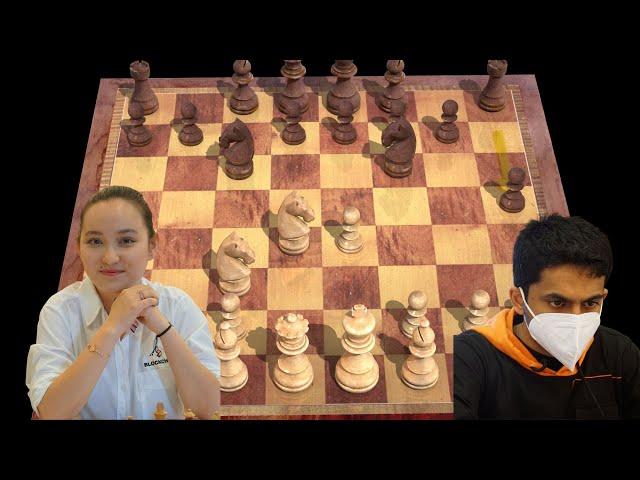 Nihal Sarin's outrageous opening idea in the Sicilian vs Zhansaya Abdumalik