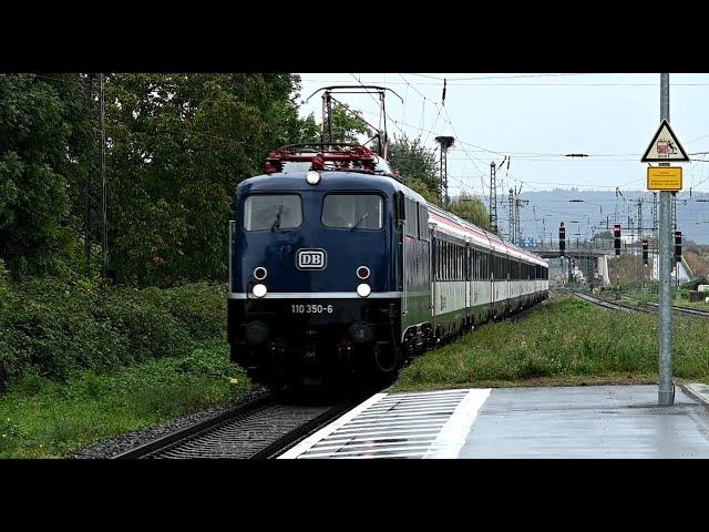 Blaues Wunder im Regen (110 350 mit SBB Wagen)