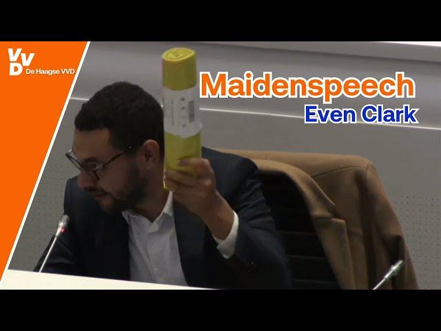 Maidenspeech fractievertegenwoordiger Evan Clark | Haagse VVD