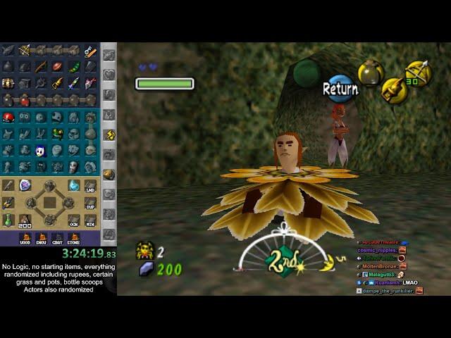 Majora's Mask Randomizer with everything randomized (All items+actors+no starting items+No Logic)